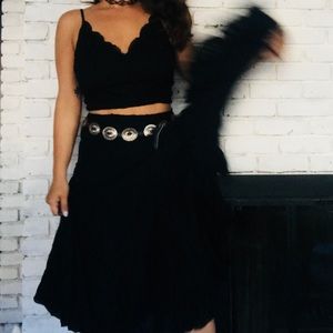 Black full skirt
